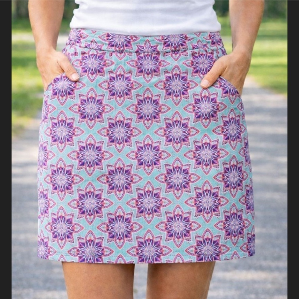 Talbots Summer star print skirt size 14p